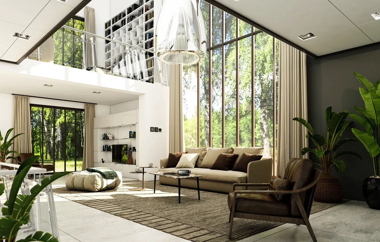Photo wallpaper design, style, interior, living room, Modern villa