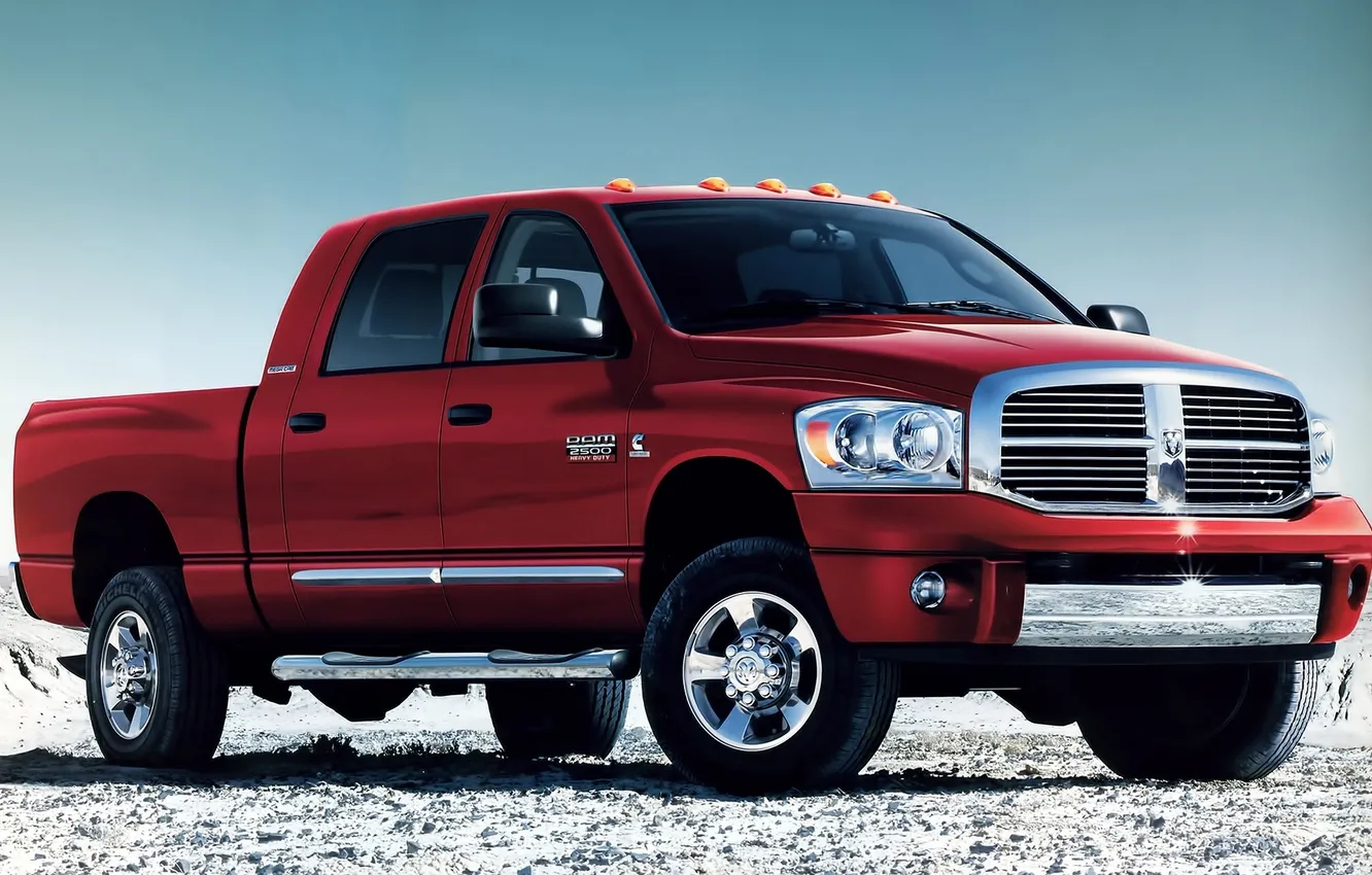 Photo wallpaper the sky, red, Dodge, Dodge, pickup, the front, Ram, REM