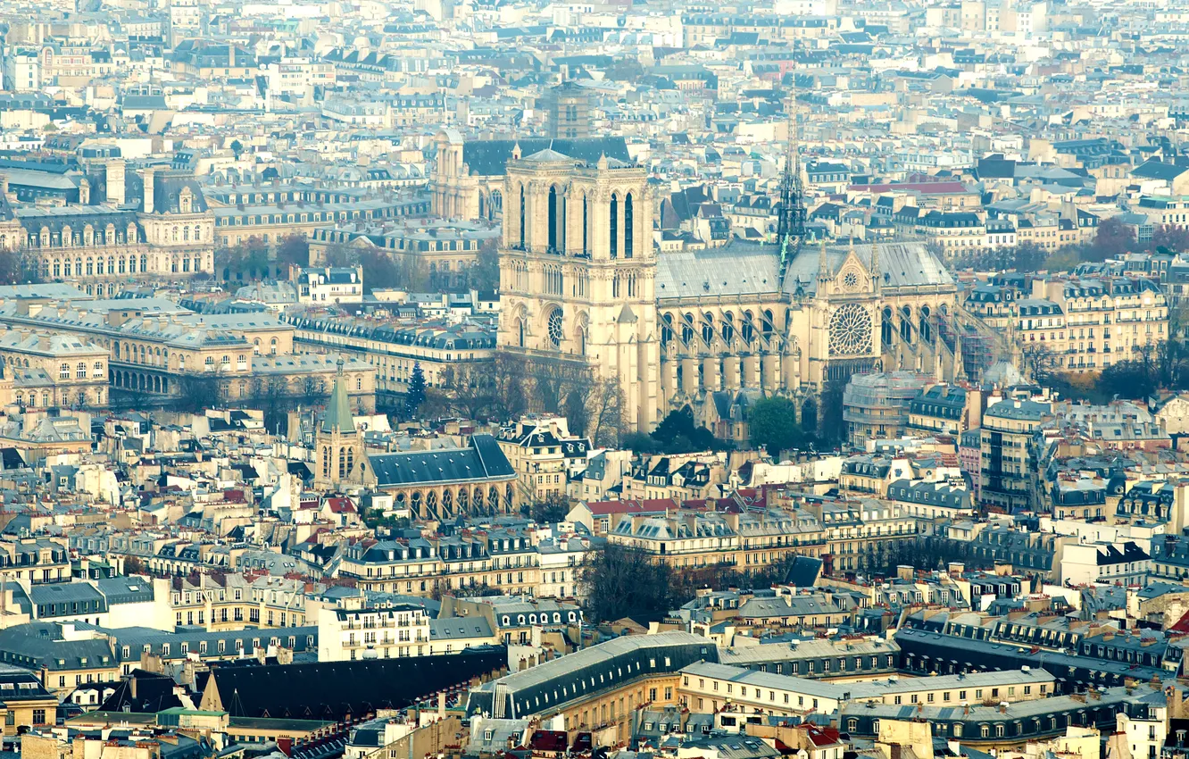Photo wallpaper France, Paris, panorama, megapolis