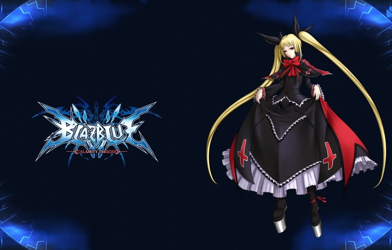 Photo wallpaper girl, game, blazblue, cross, blonde, cute, moe, seifuku