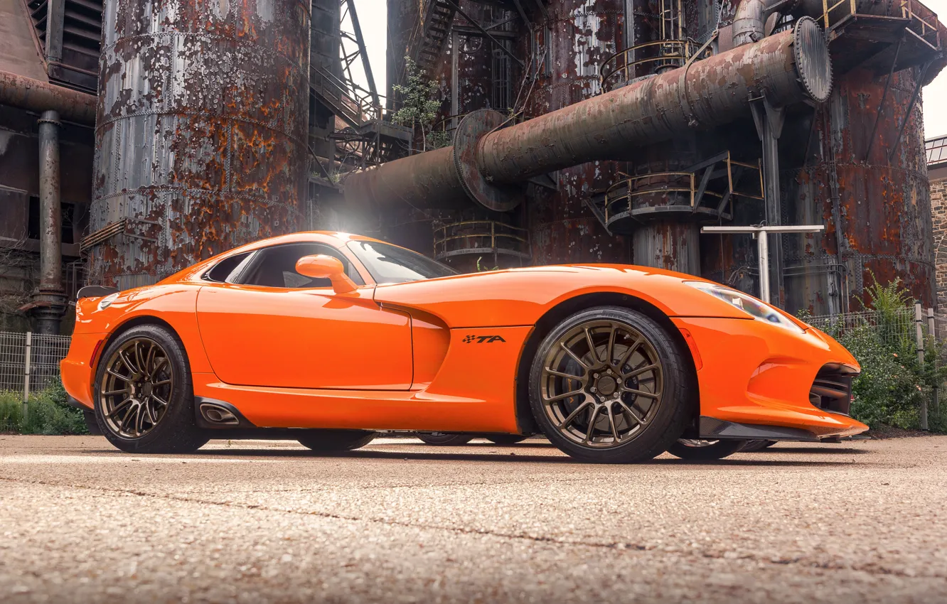 Photo wallpaper orange, sports car, Viper, Dodge Viper