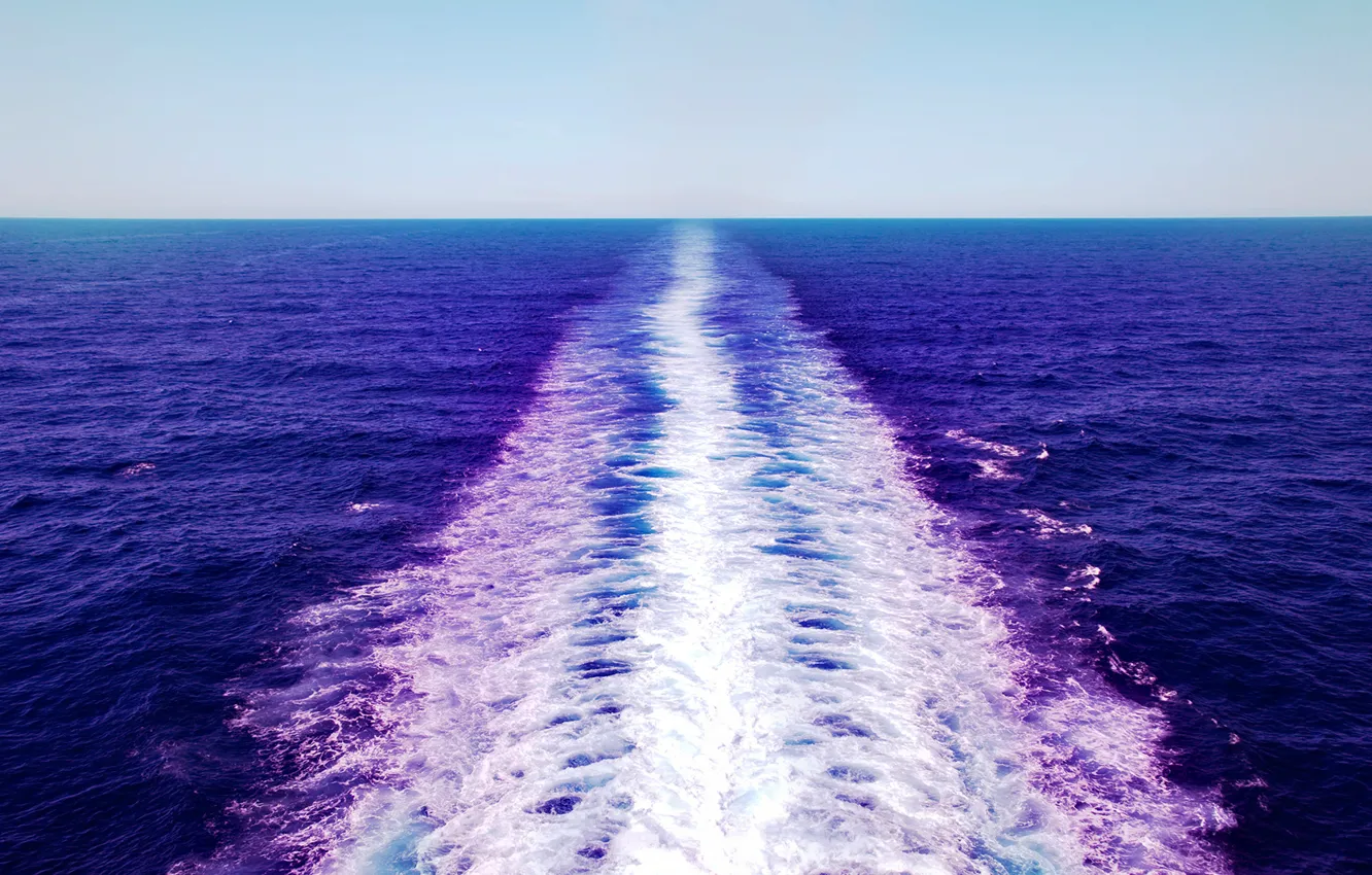Photo wallpaper purple, sea. trail, shades