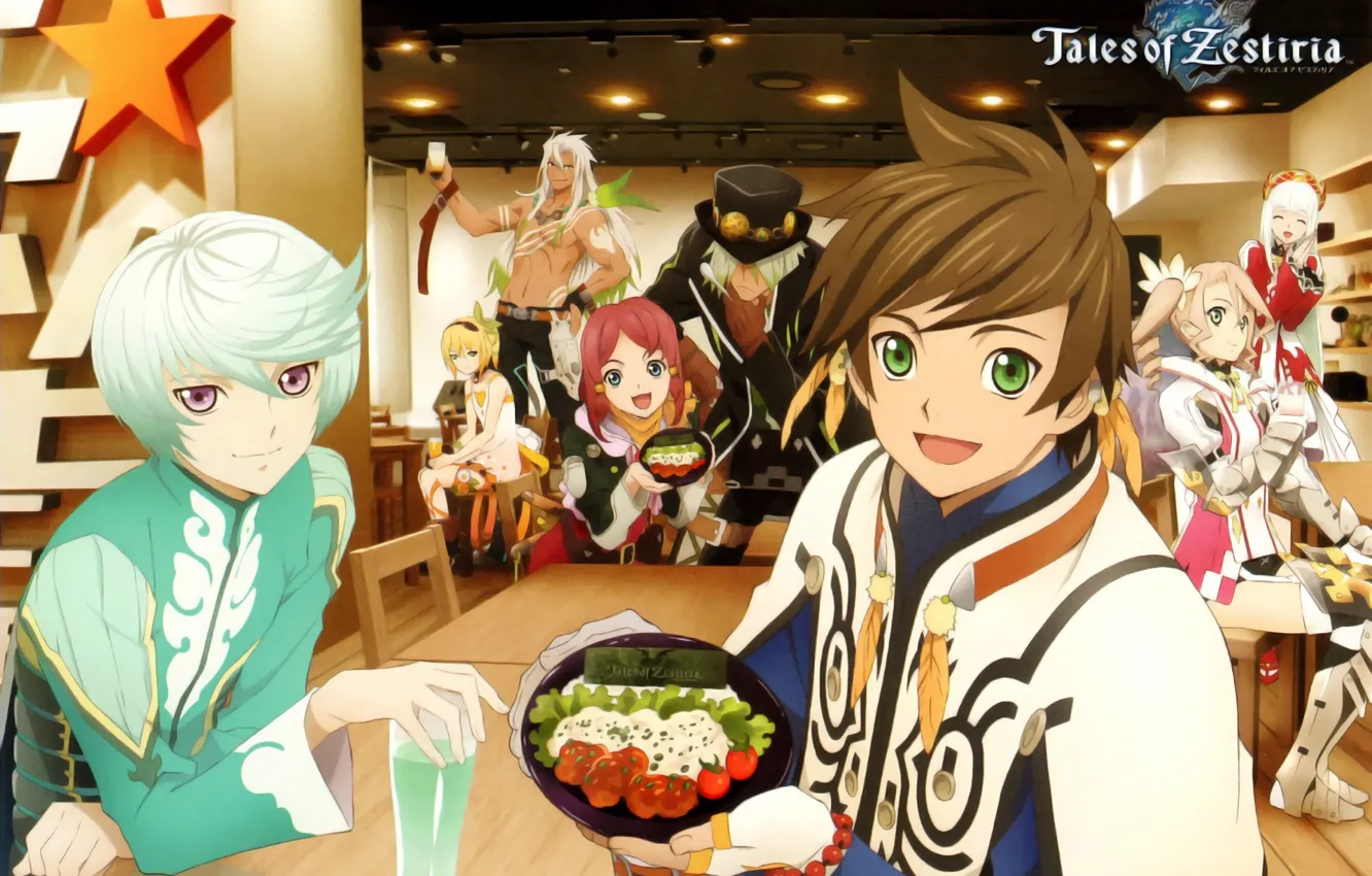 Photo wallpaper anime, cafe, characters, Tales of Zestiria
