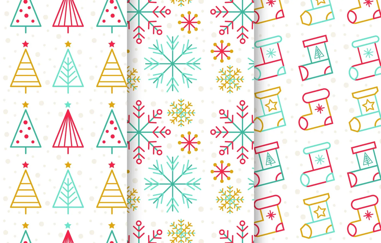 Photo wallpaper snowflakes, texture, white background, christmas, tree, pattern