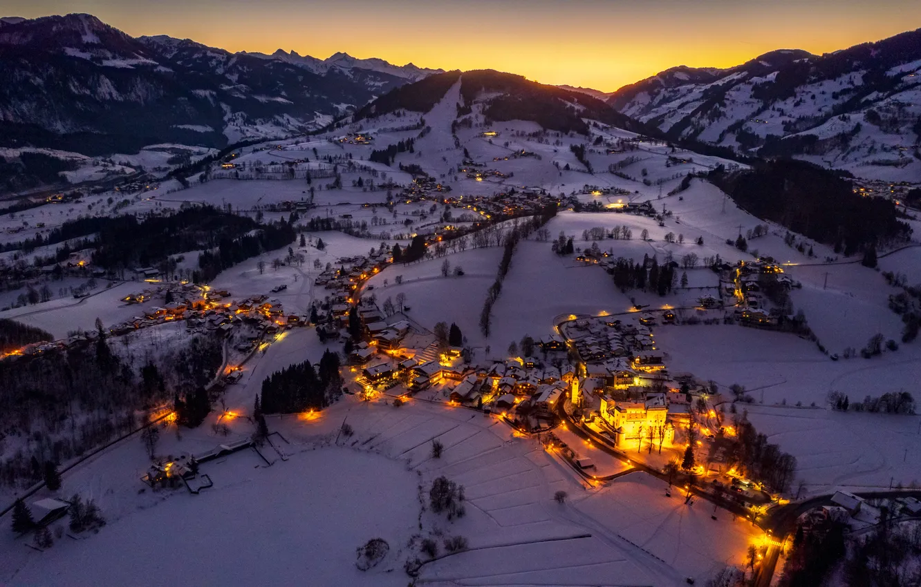 Photo wallpaper village, Austria, Bernd Kranabetter