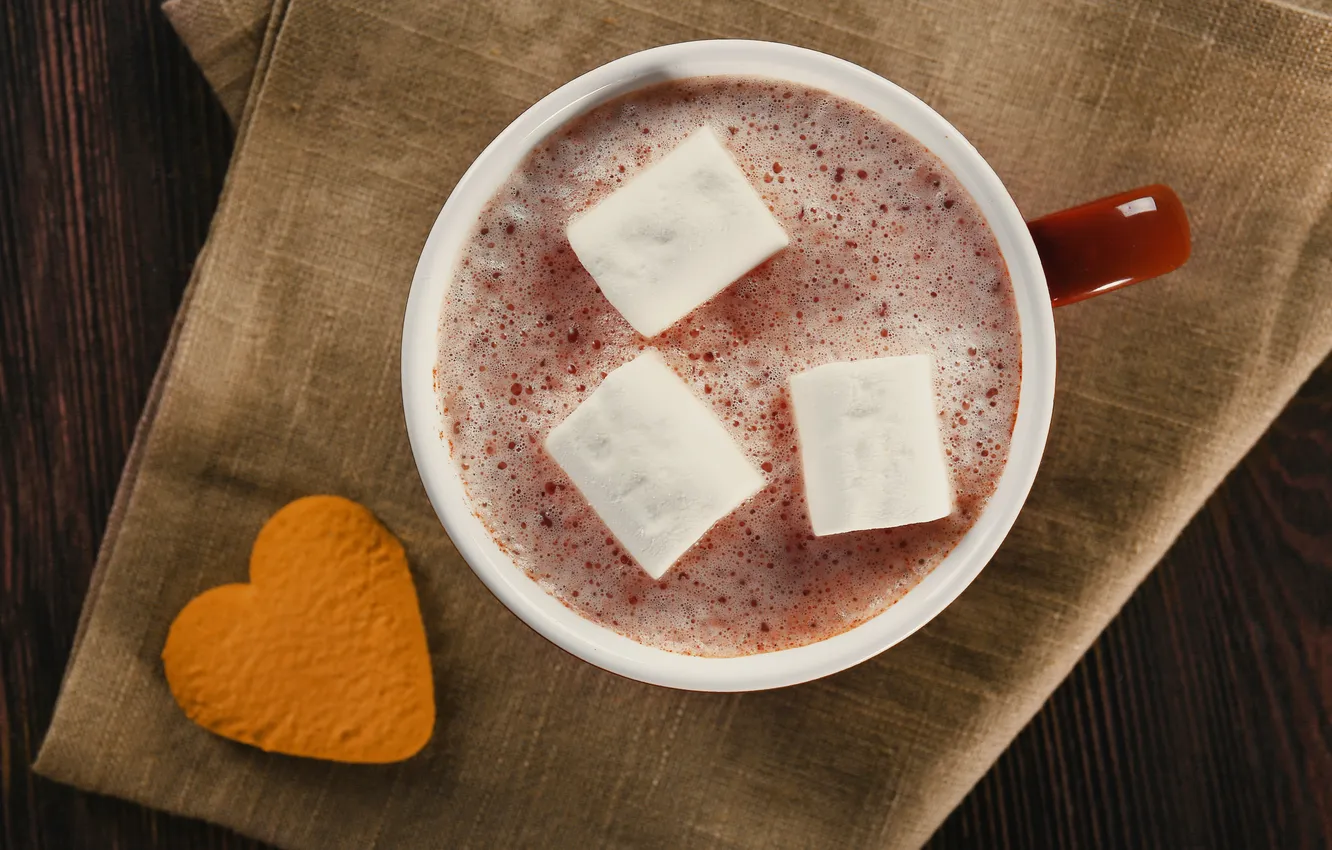 Photo wallpaper love, heart, coffee, milk, Cup, love, heart, cup