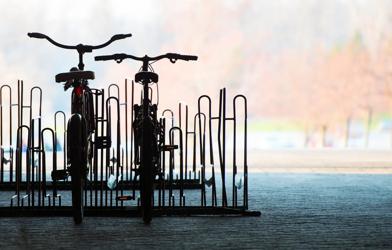 Photo wallpaper bike, the city, background