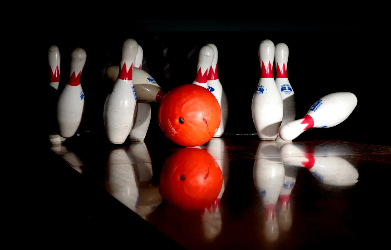 Photo wallpaper sport, skittles, strike, bowling