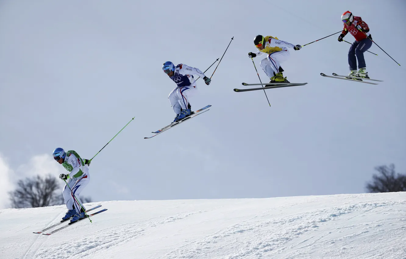 Photo wallpaper France, The XXII Olympic winter games, 2014 winter Olympics, 2014 Winter Olympics, Ski-cross, Ski Cross