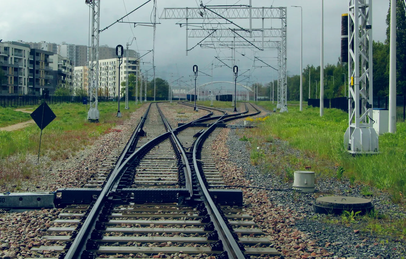 Photo wallpaper railway, rails, Tracks