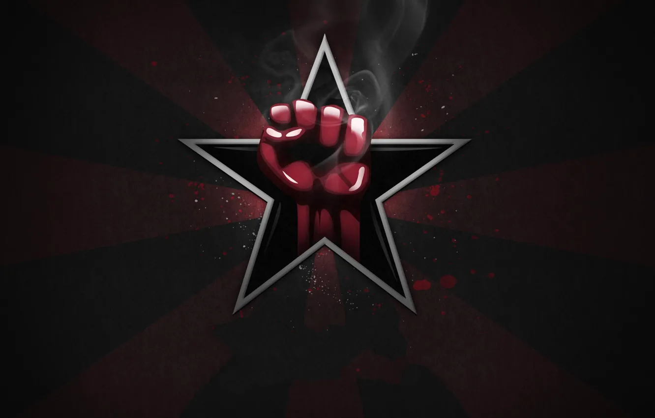 Photo wallpaper red, star, symbol, fist, work harder comrade