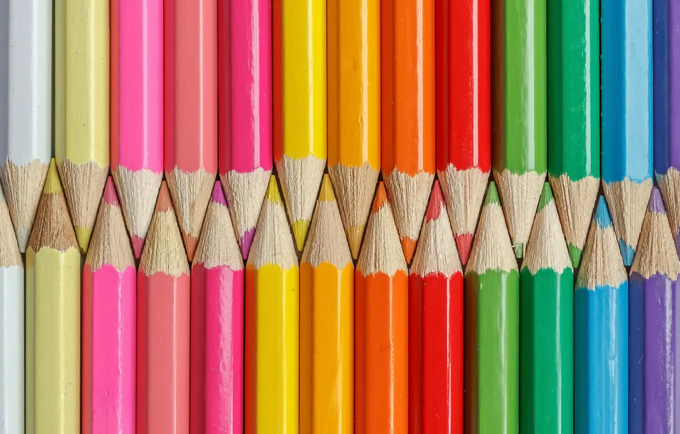 Photo wallpaper colored, pencils, shades