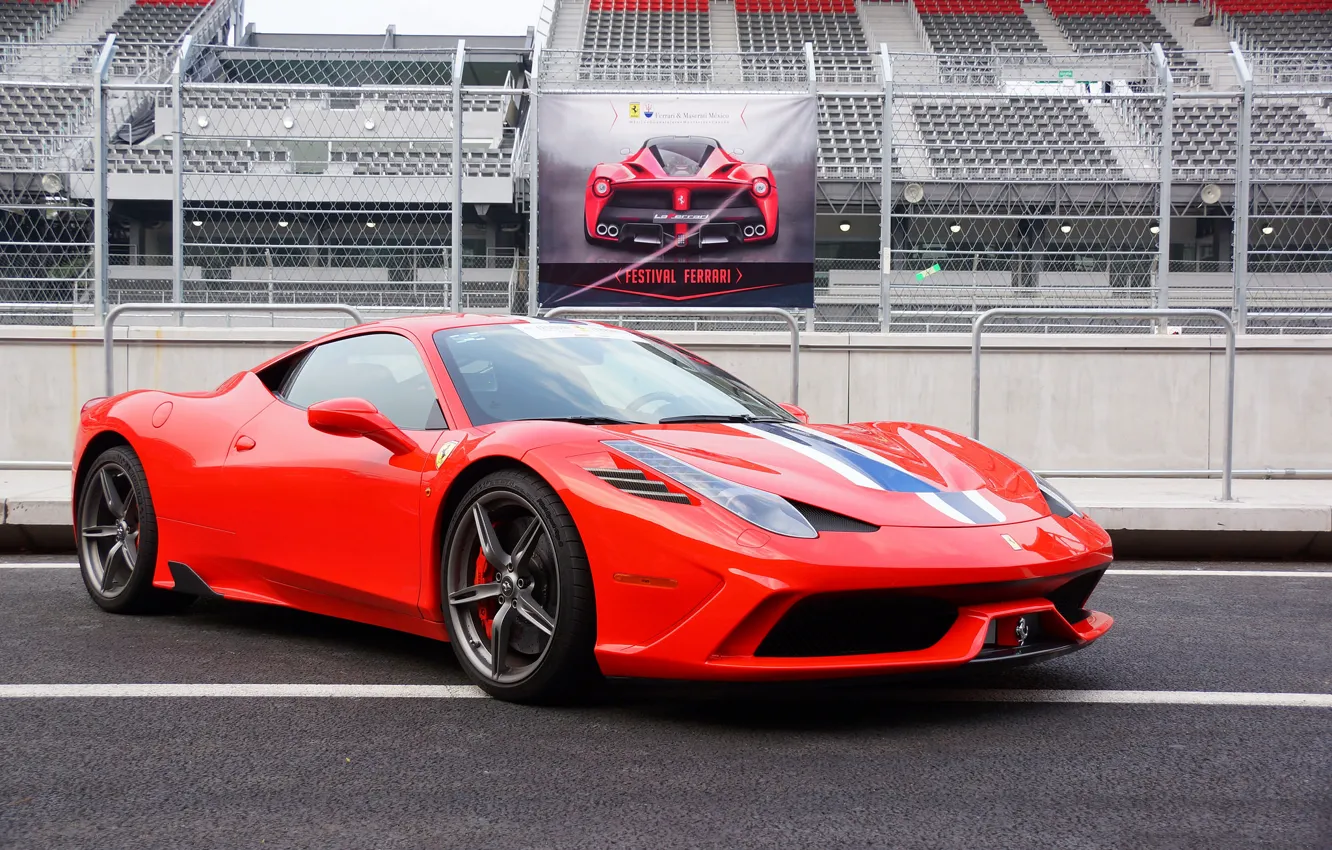 Photo wallpaper Ferrari, Red, 458, Speciale