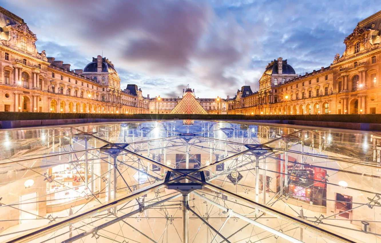 Photo wallpaper glass, light, the city, France, Paris