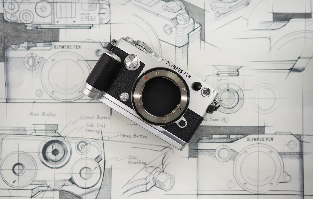 Photo wallpaper design, background, the camera, Olympus