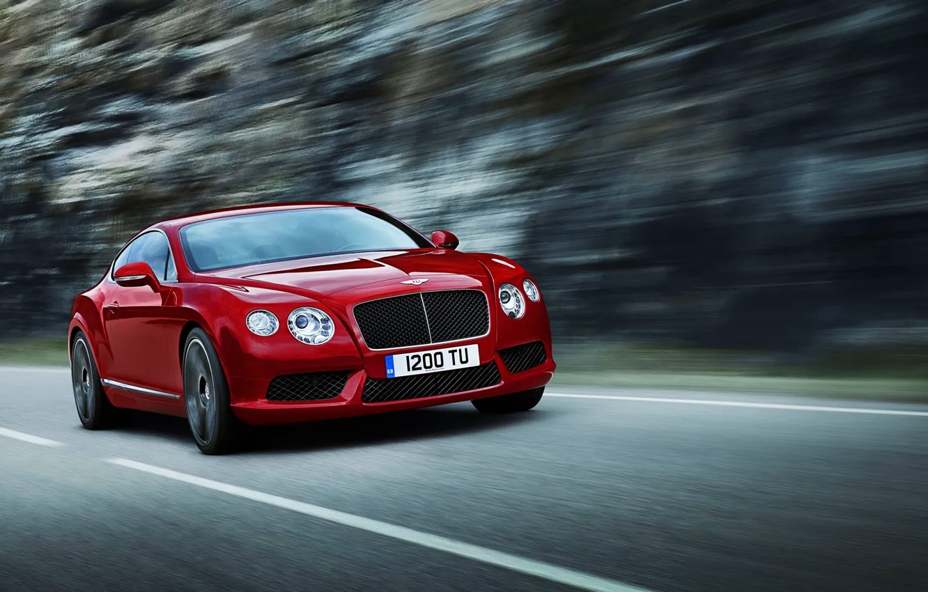 Photo wallpaper Red, Bentley, Continental, Machine, Lights, The front, Range