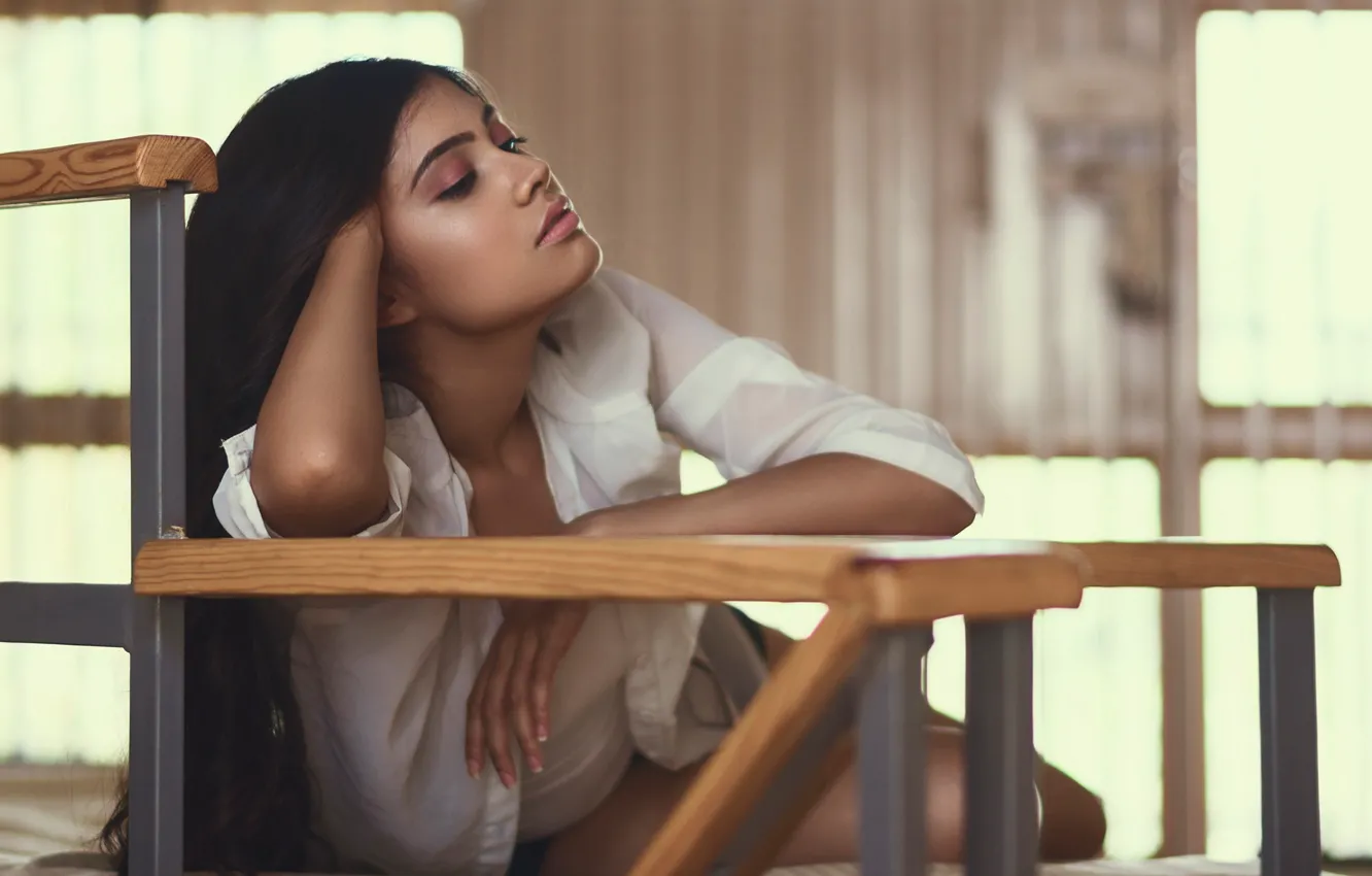 Photo wallpaper girl, hot, sexy, eyes, smile, beautiful, figure, model