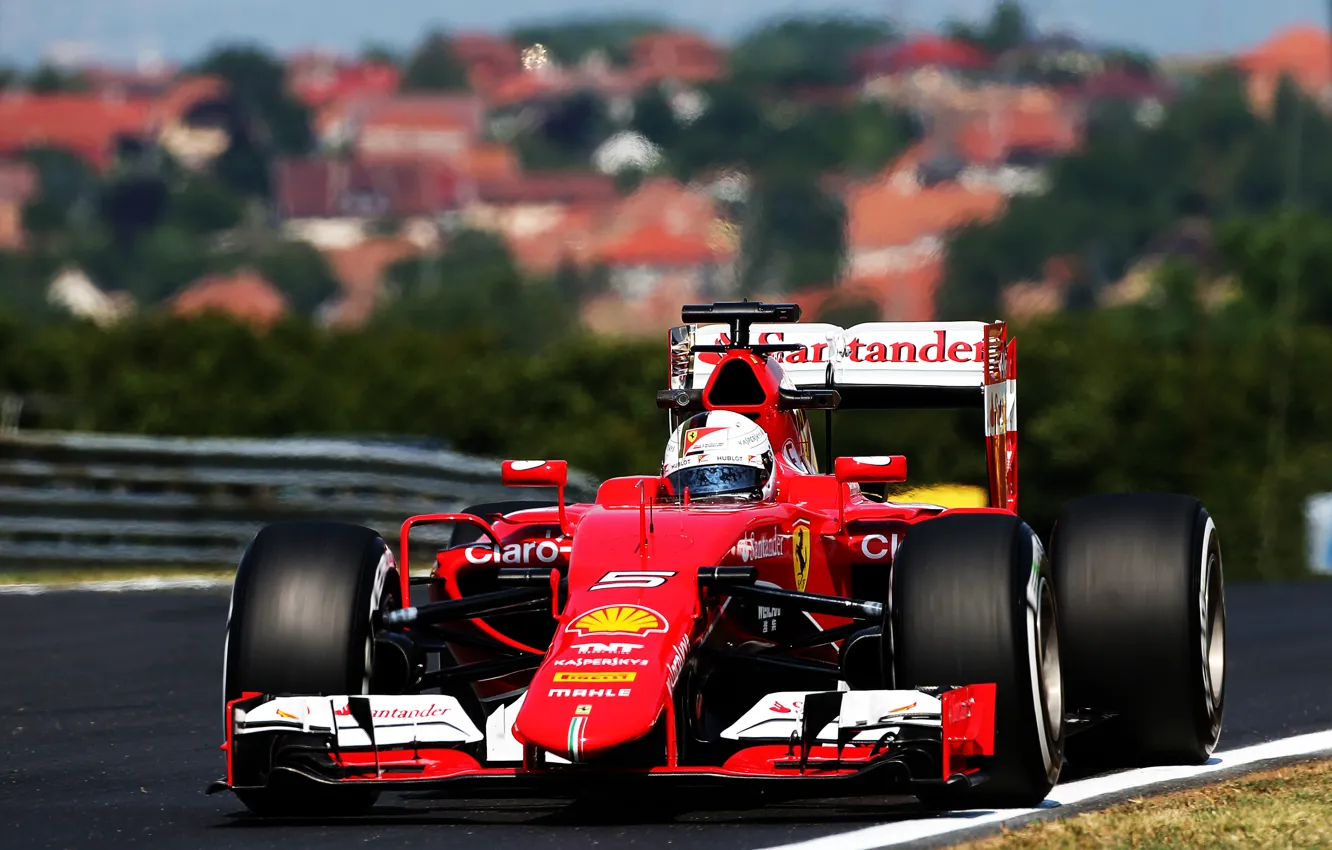 Photo wallpaper Ferrari, Formula 1, Vettel, The front, 2015, SF15T, Video