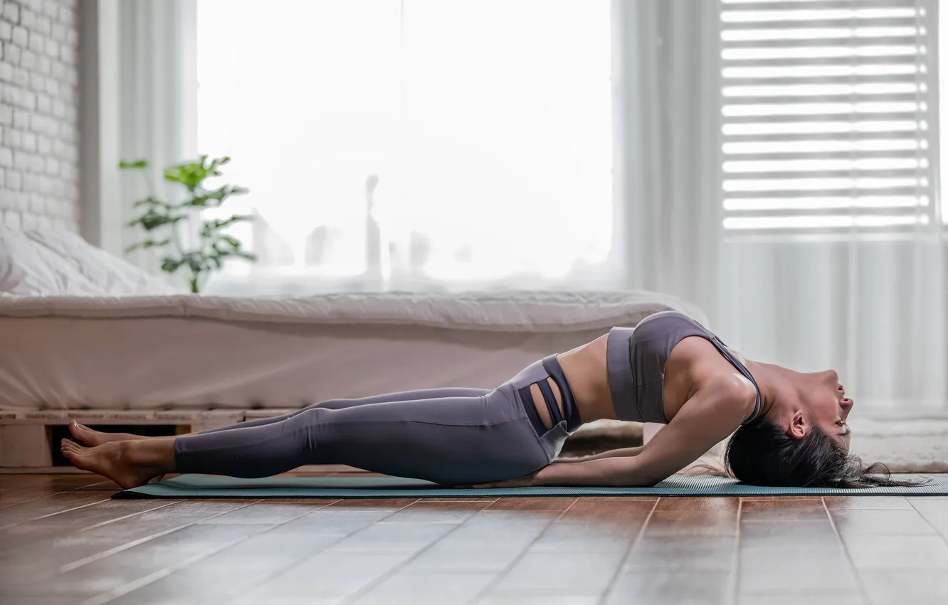 Photo wallpaper gym, leggings, woman fitness, Buttock, activewear, woman exercises, woman streching, woman workout