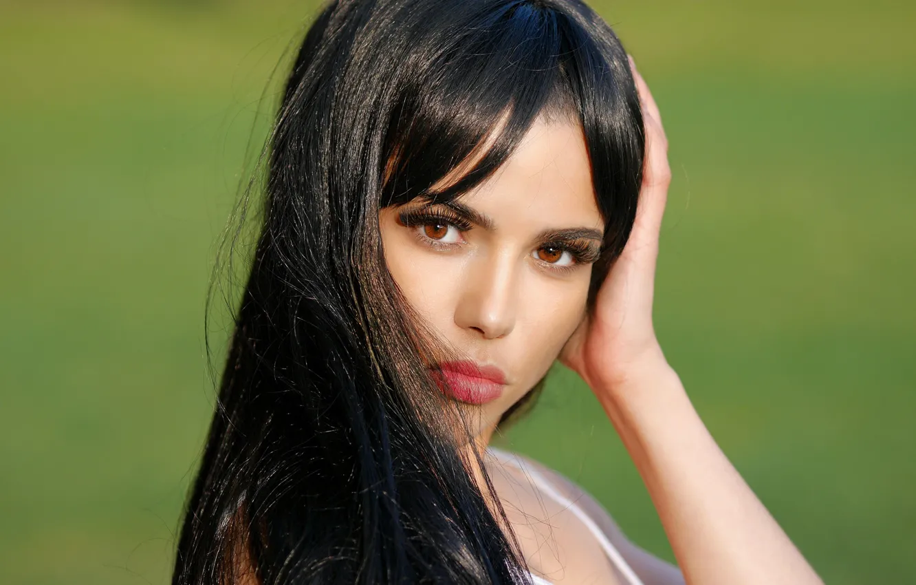 Photo wallpaper look, face, hair, brunette, beauty