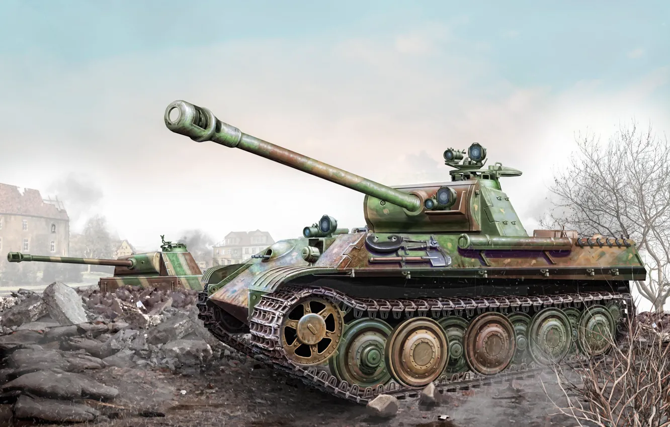 Photo wallpaper Germany, Panther, Panzerkampfwagen V Panther, Tank weapon, Armor