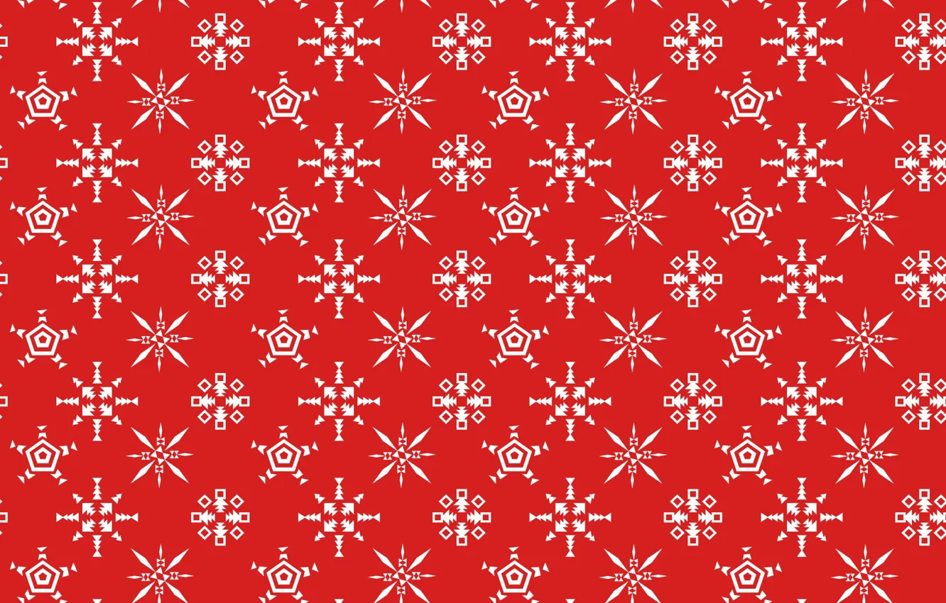 Photo wallpaper winter, snowflakes, pattern, texture, Christmas, New year, red background