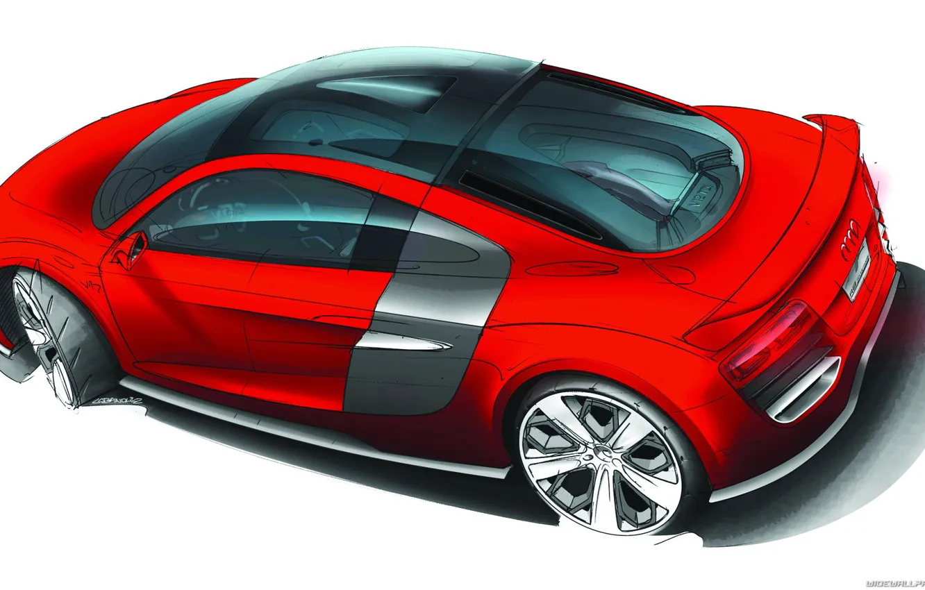 Photo wallpaper car, machine, Audi, Sketch