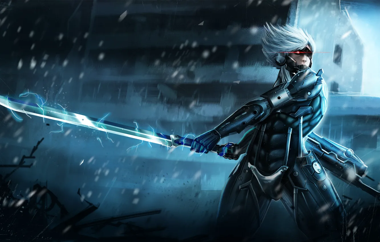 Photo wallpaper energy, sword, warrior, armor, Raiden, Metal Gear Rising
