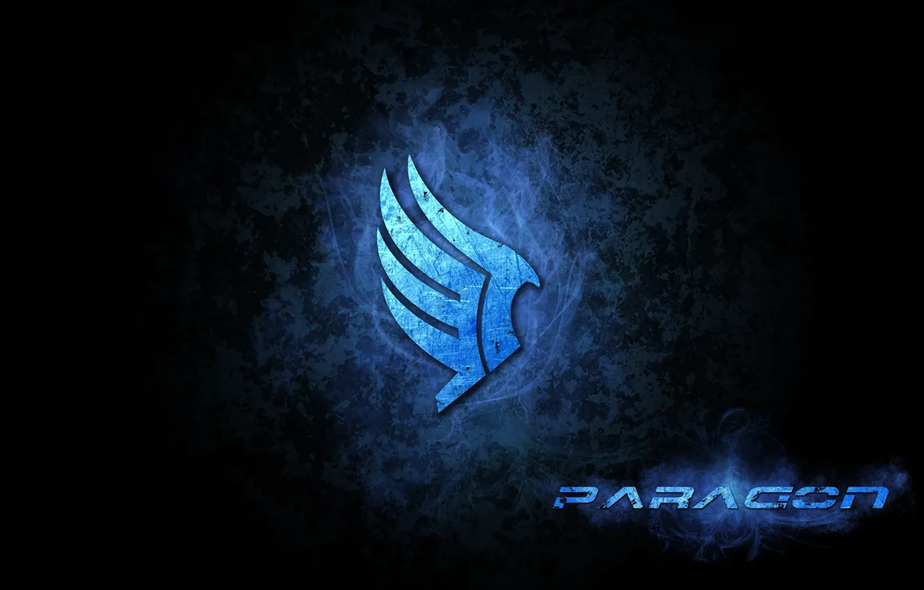Photo wallpaper blue, wings, hero, mass effect, achievement, Paragon