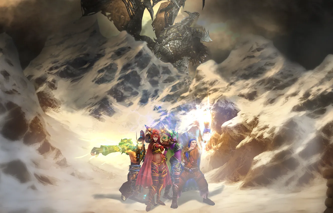 Photo wallpaper dragon, Cataclysm, wow, Deathwing, dragon, cataclysm, Deathwing, the dragon aspects