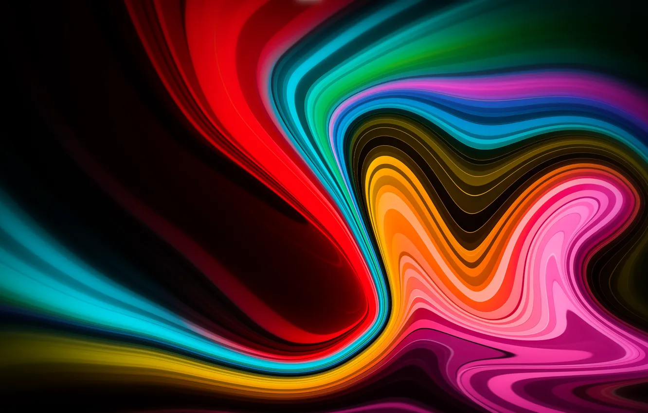 Photo wallpaper wave, abstraction, abstraction, paint, mix, bright colors