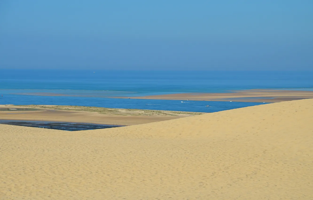 Photo wallpaper sand, sea, the sky, shore, Bay