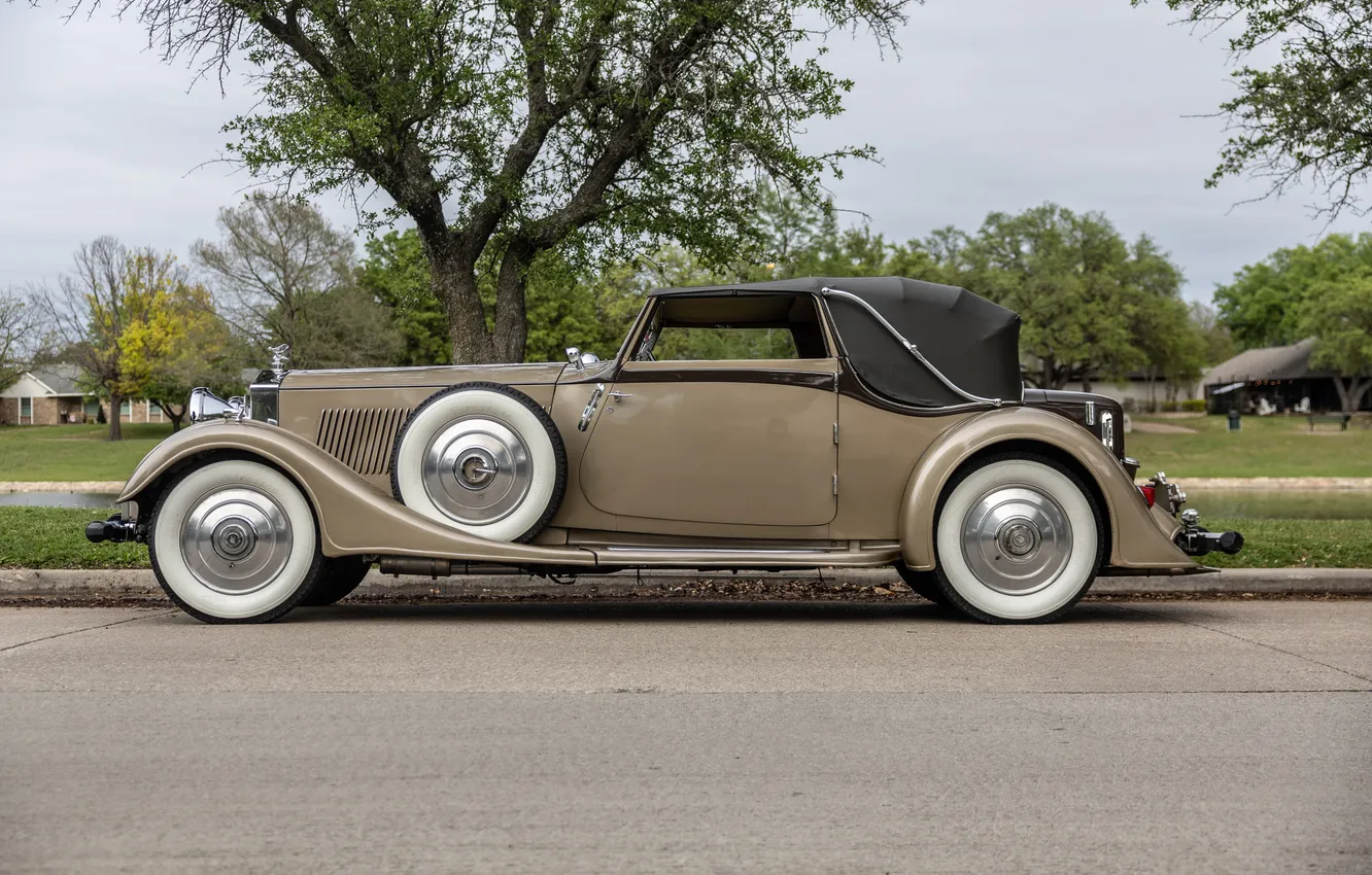 Photo wallpaper Continental, Rolls-Royce, Phantom II, retro cars, 1933, Drophead Coupe, Retro Cars, by Thrupp & Maberly