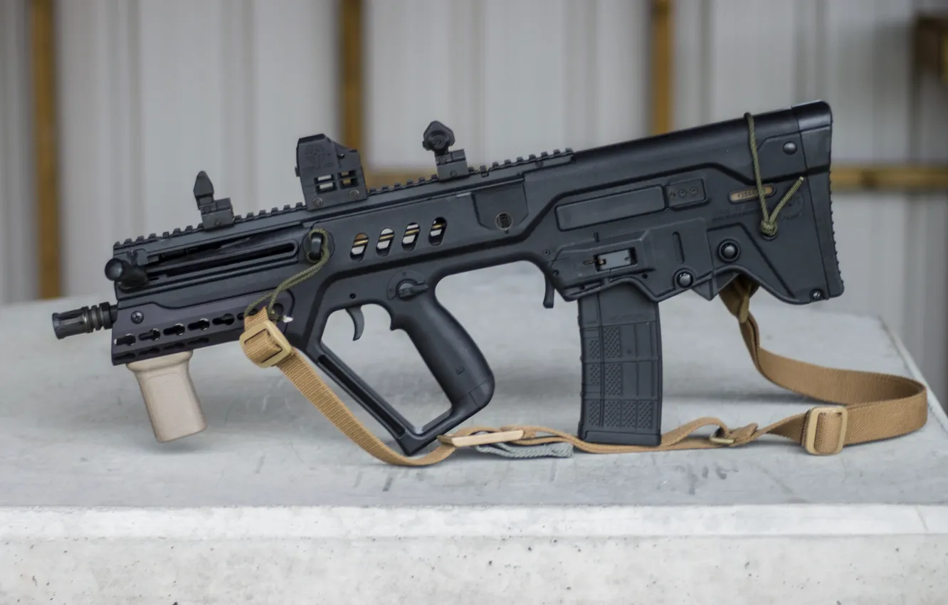 Photo wallpaper design, machine, strap, rifle, assault, Tavor, TAR-21