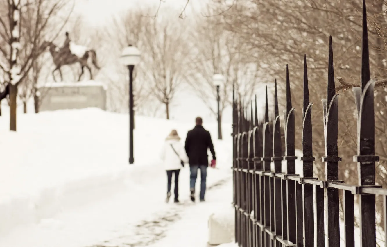 Photo wallpaper the city, street, the fence