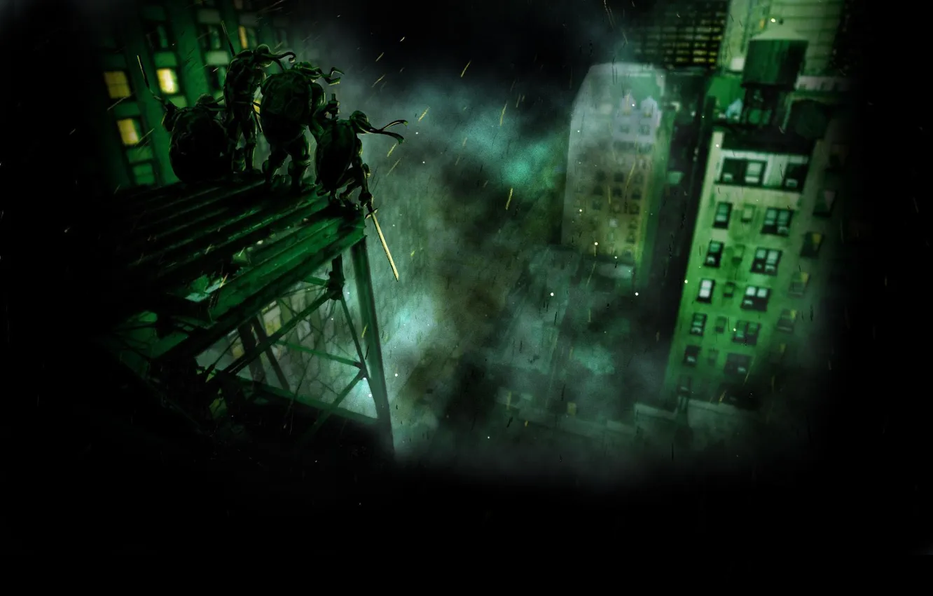 Photo wallpaper art, TMNT, teenage mutant ninja turtles, Leo, don, RAF, Mikey