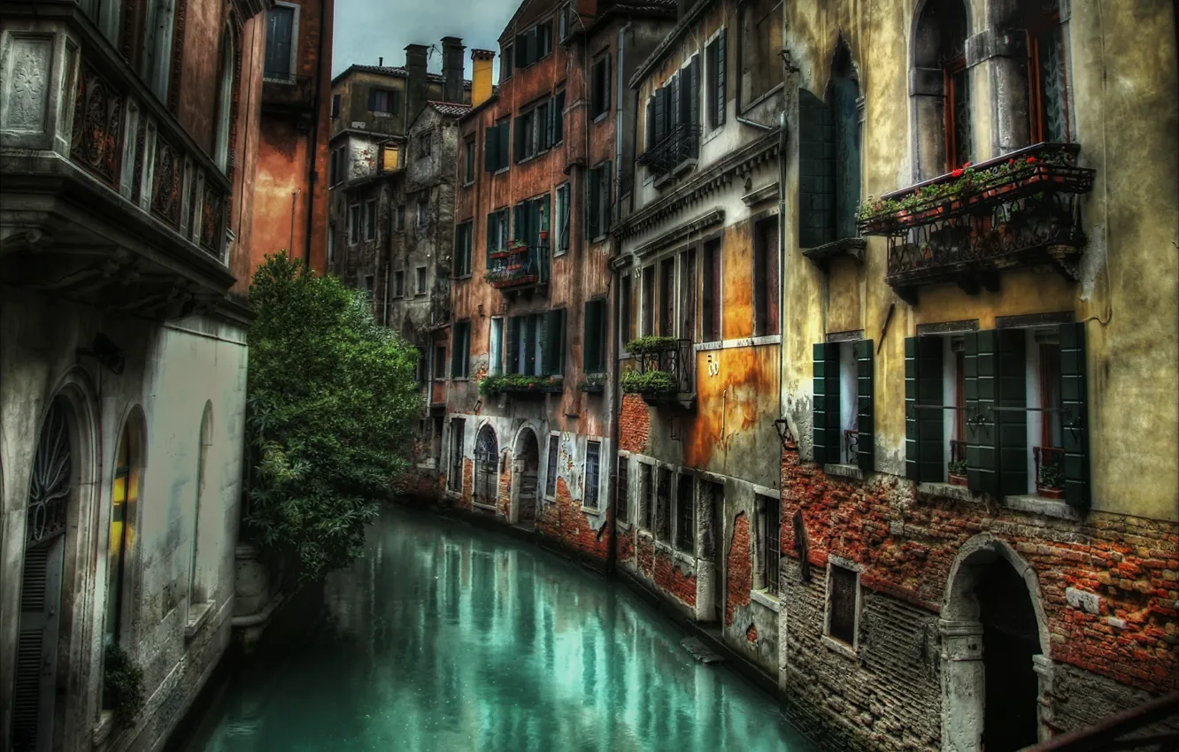 Photo wallpaper street, building, home, Italy, Venice, channel, Italy, street