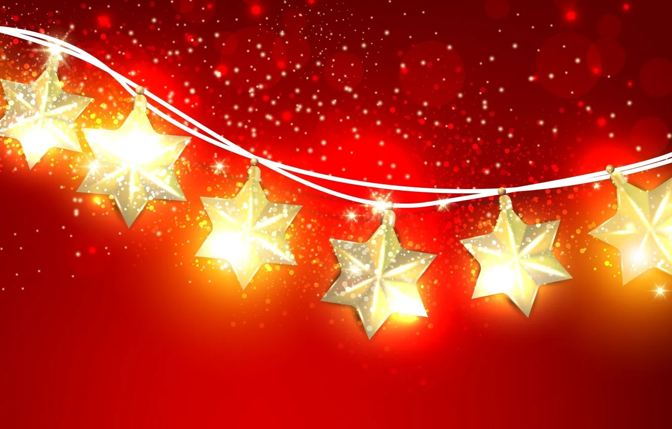 Photo wallpaper stars, light, decoration, lights, holiday, Shine, Christmas, garland