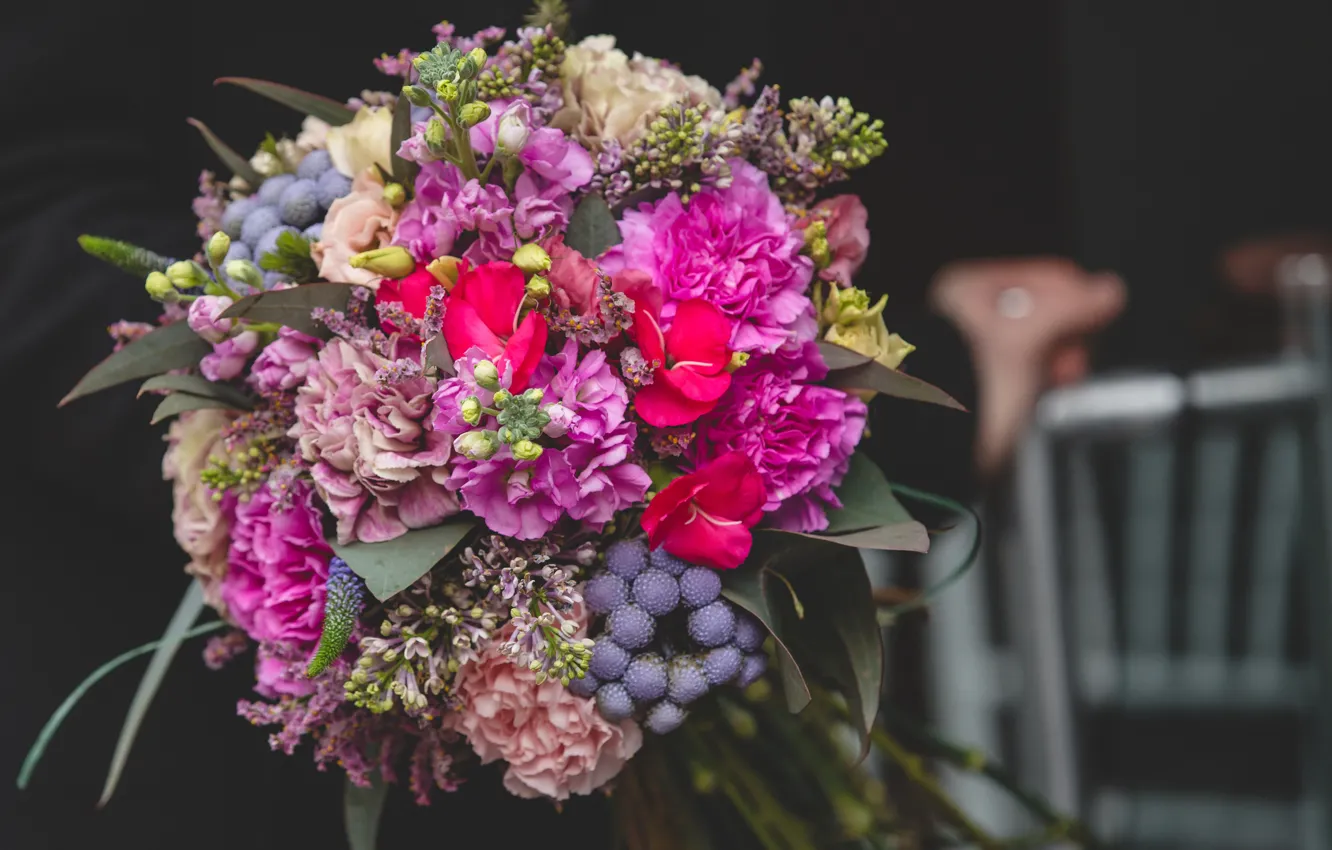 Photo wallpaper flowers, bouquet, pink