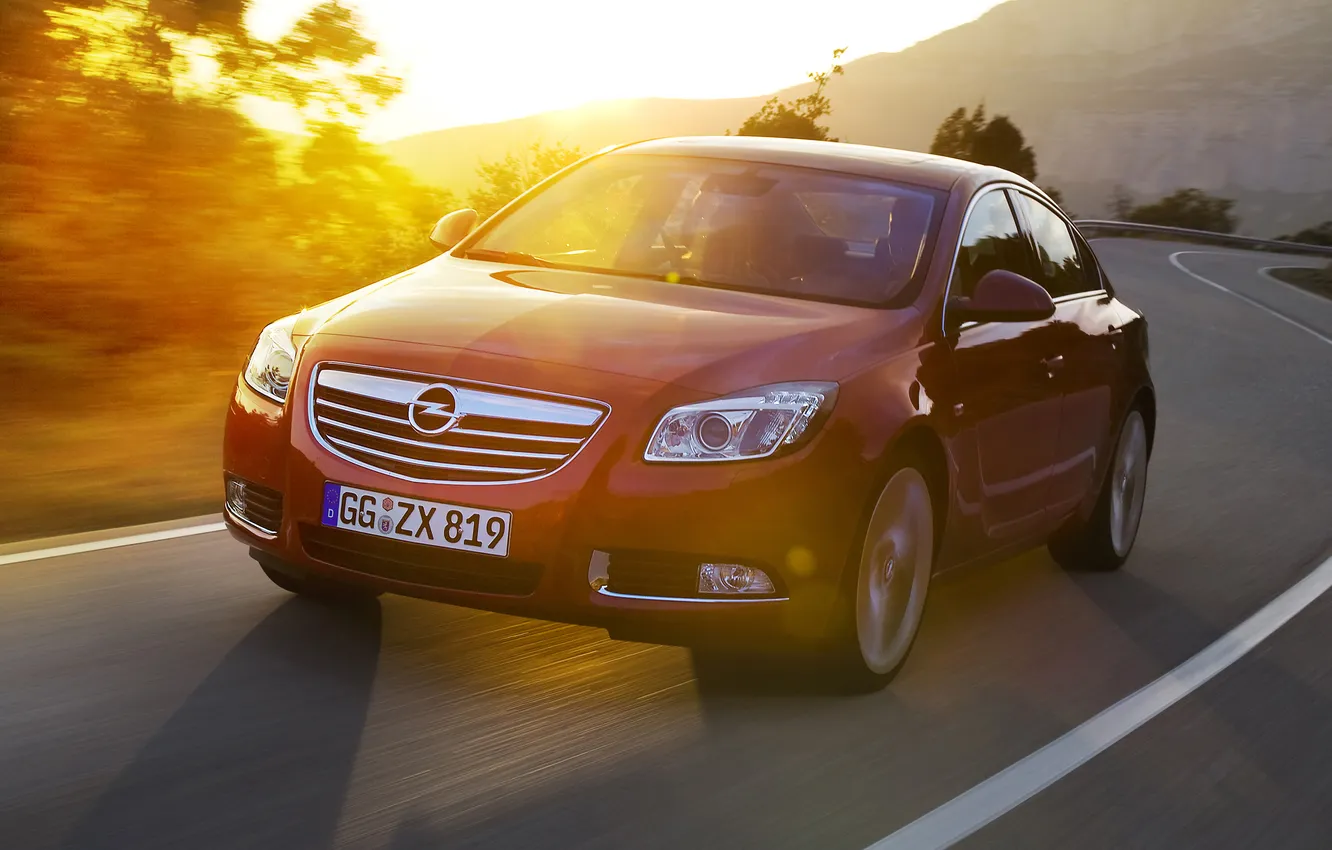 Photo wallpaper road, mountains, Insignia, Opel