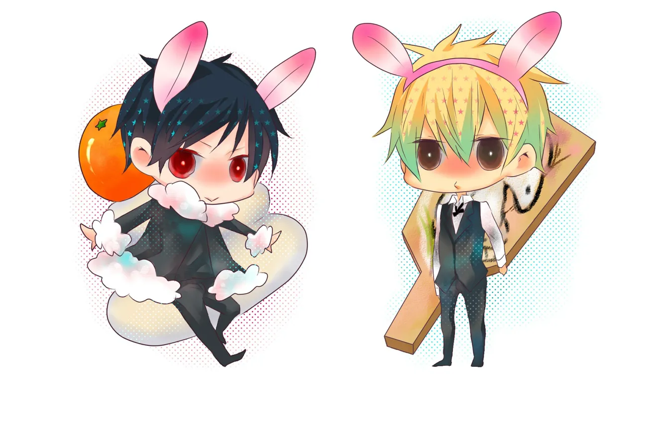 Photo wallpaper Board, orange, baby, Bunny, Chibi, Durarara, Durarara, Shizuo Heiwajima