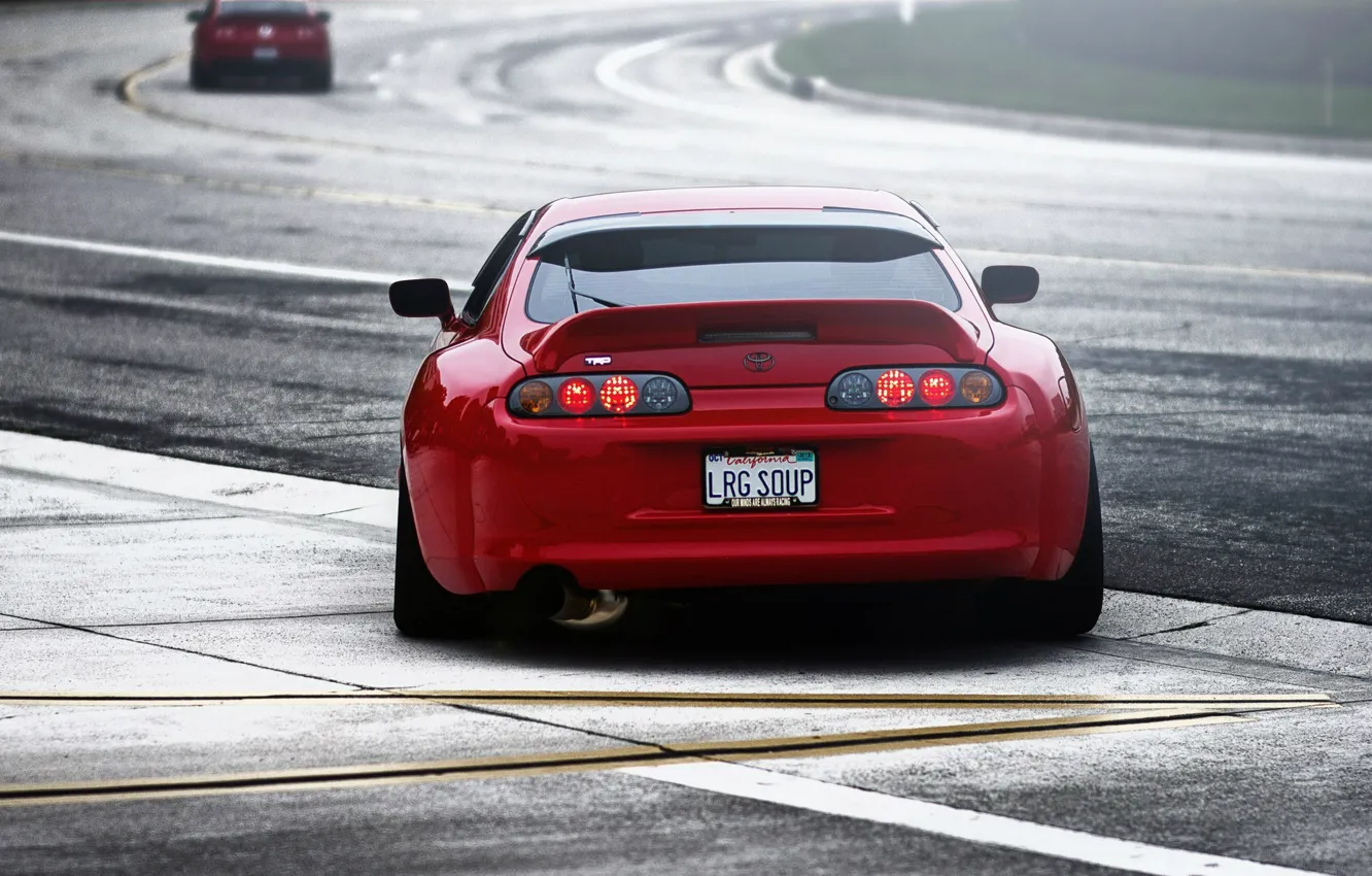 Photo wallpaper Red, Machine, Tuning, Red, Toyota, Supra, Tuning, Track