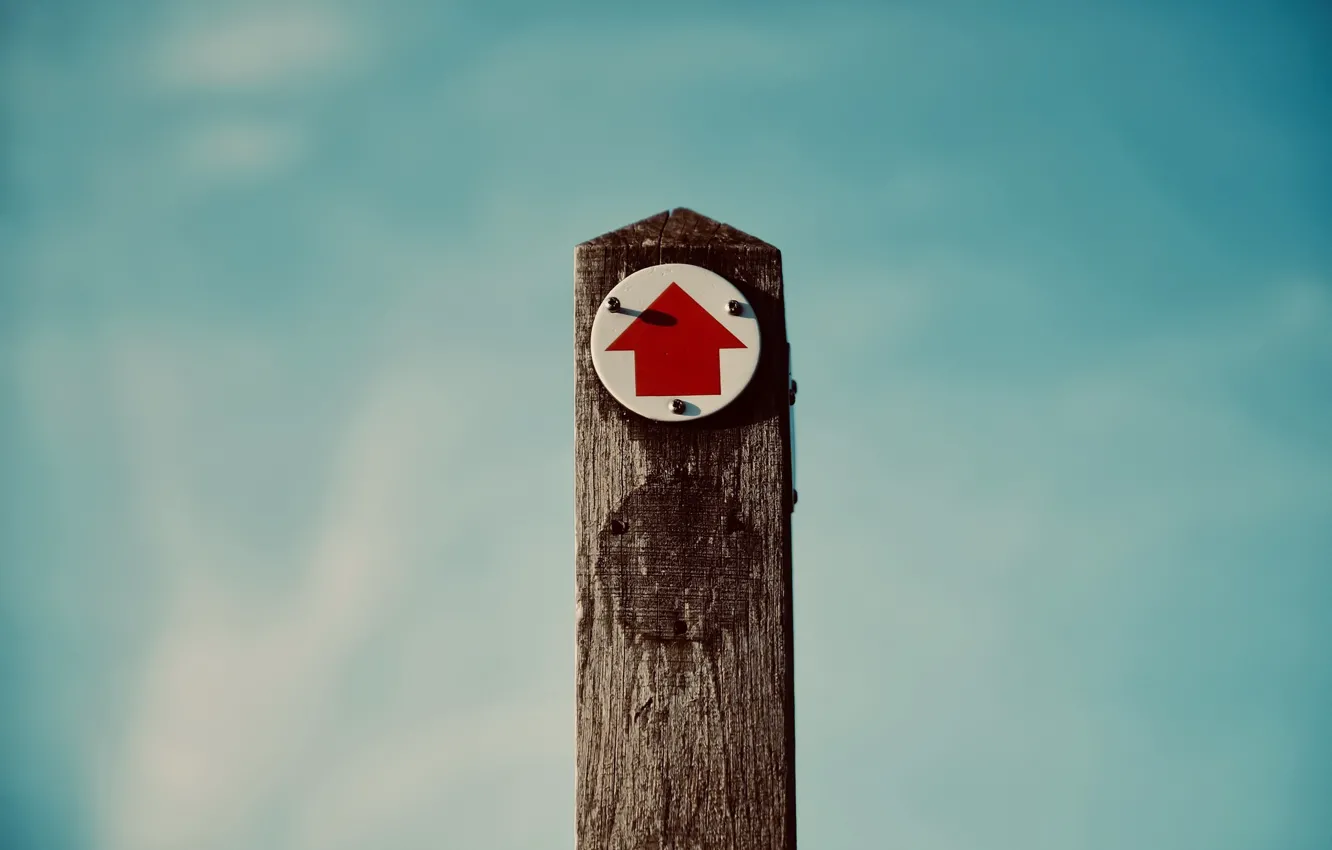 Photo wallpaper the sky, sign, posts