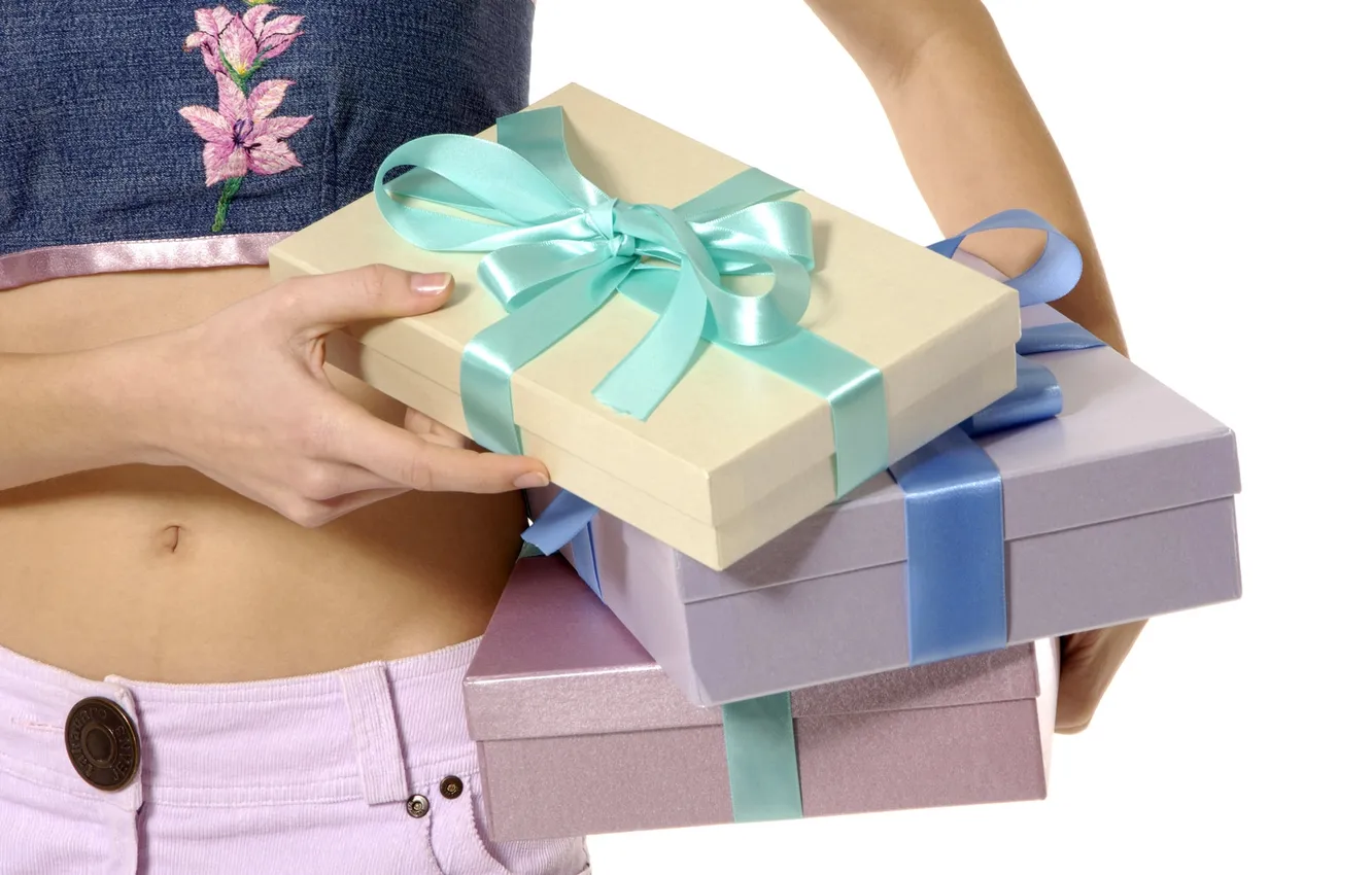 Photo wallpaper mood, tummy, attention, ribbons, Gifts