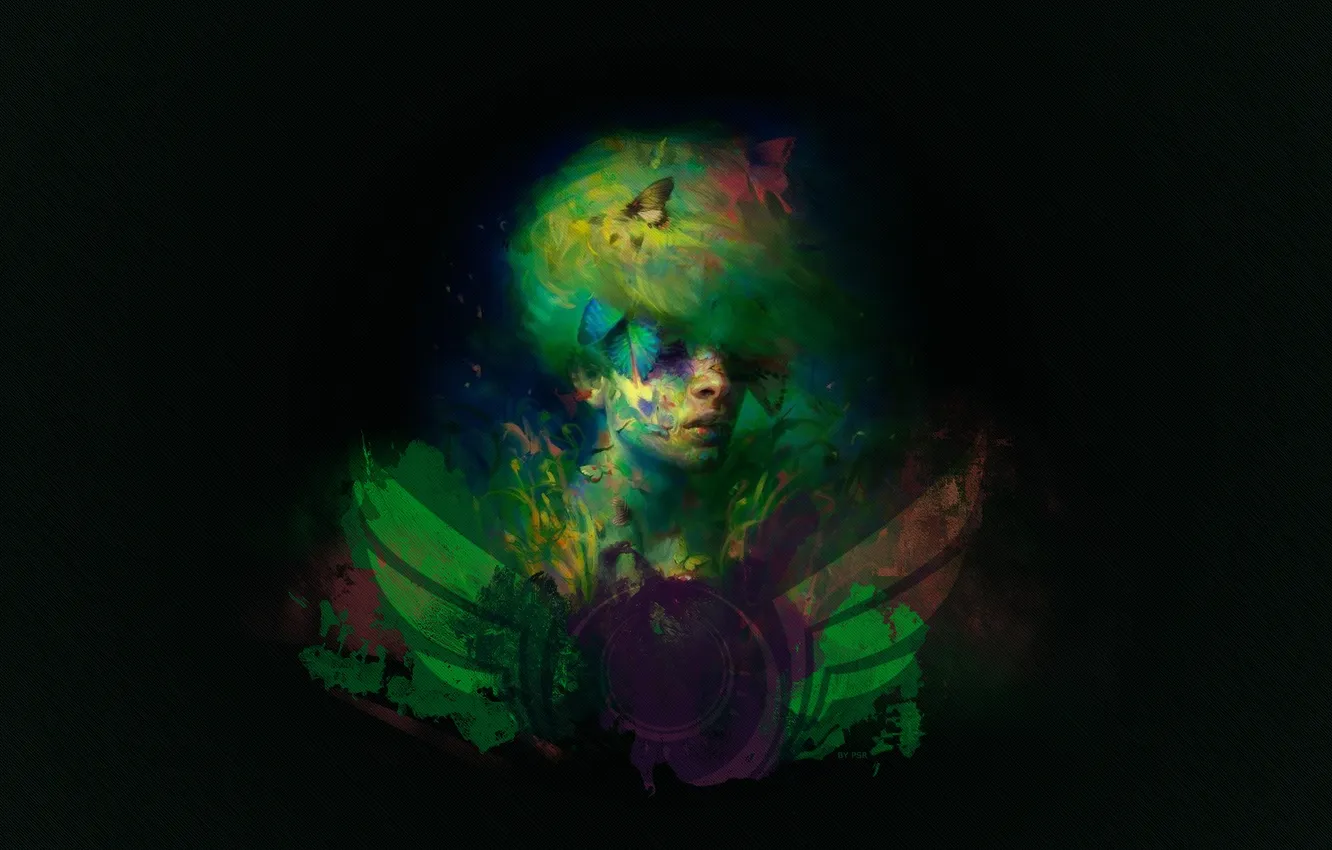 Photo wallpaper face, oil, Psr, art