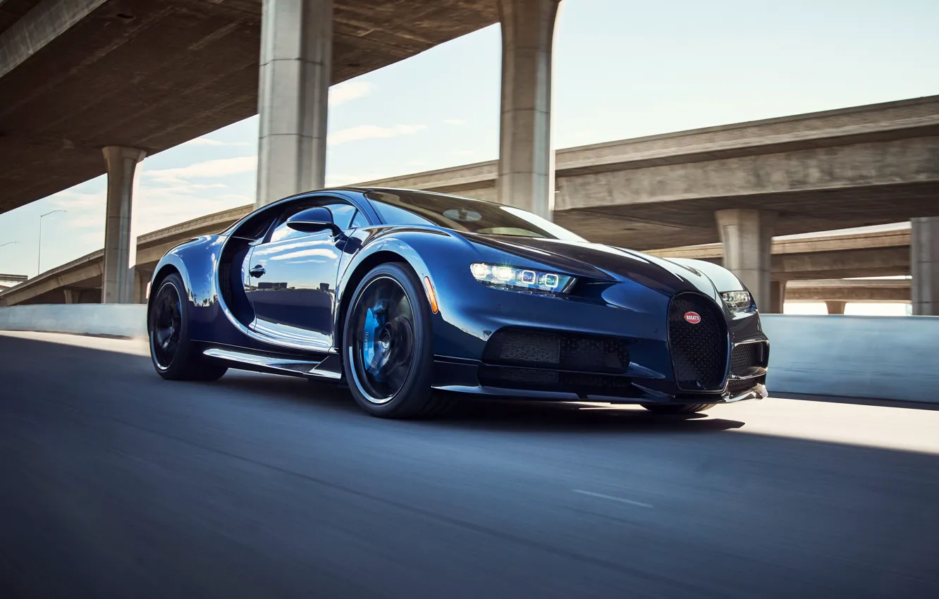 Photo wallpaper bridge, speed, track, Bugatti, Sport, Pur, Chiron, Bugatti Chiron