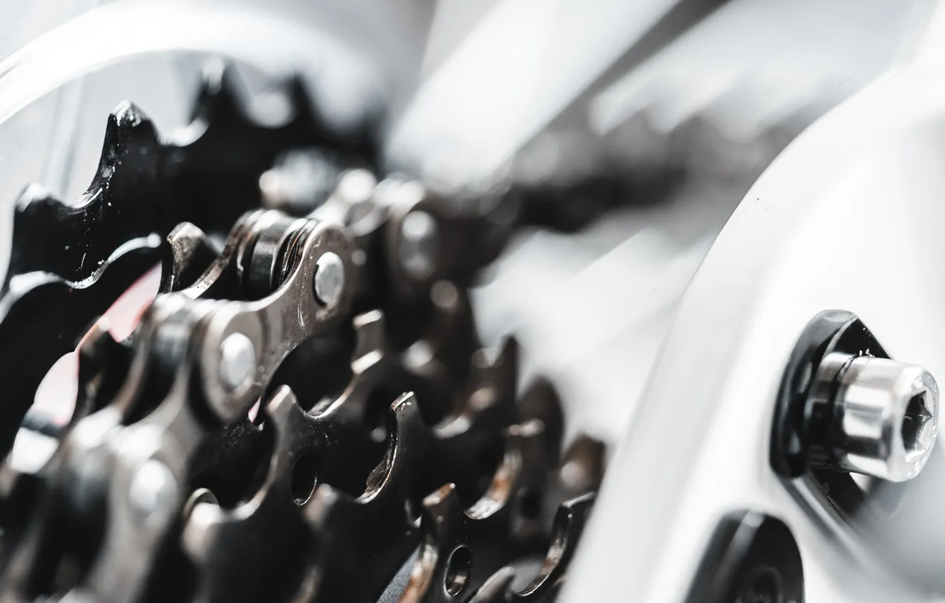 Photo wallpaper metal, bicycle, chains