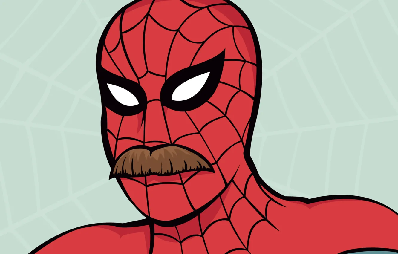 Photo wallpaper mustache, Web, Comic, Web, Spider-man, moustache, Peter Parker, Peter Parker
