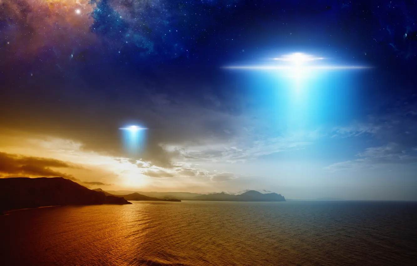 Photo wallpaper light, Galaxy, nebula, flight, fly, fantastic, horizon, invasion