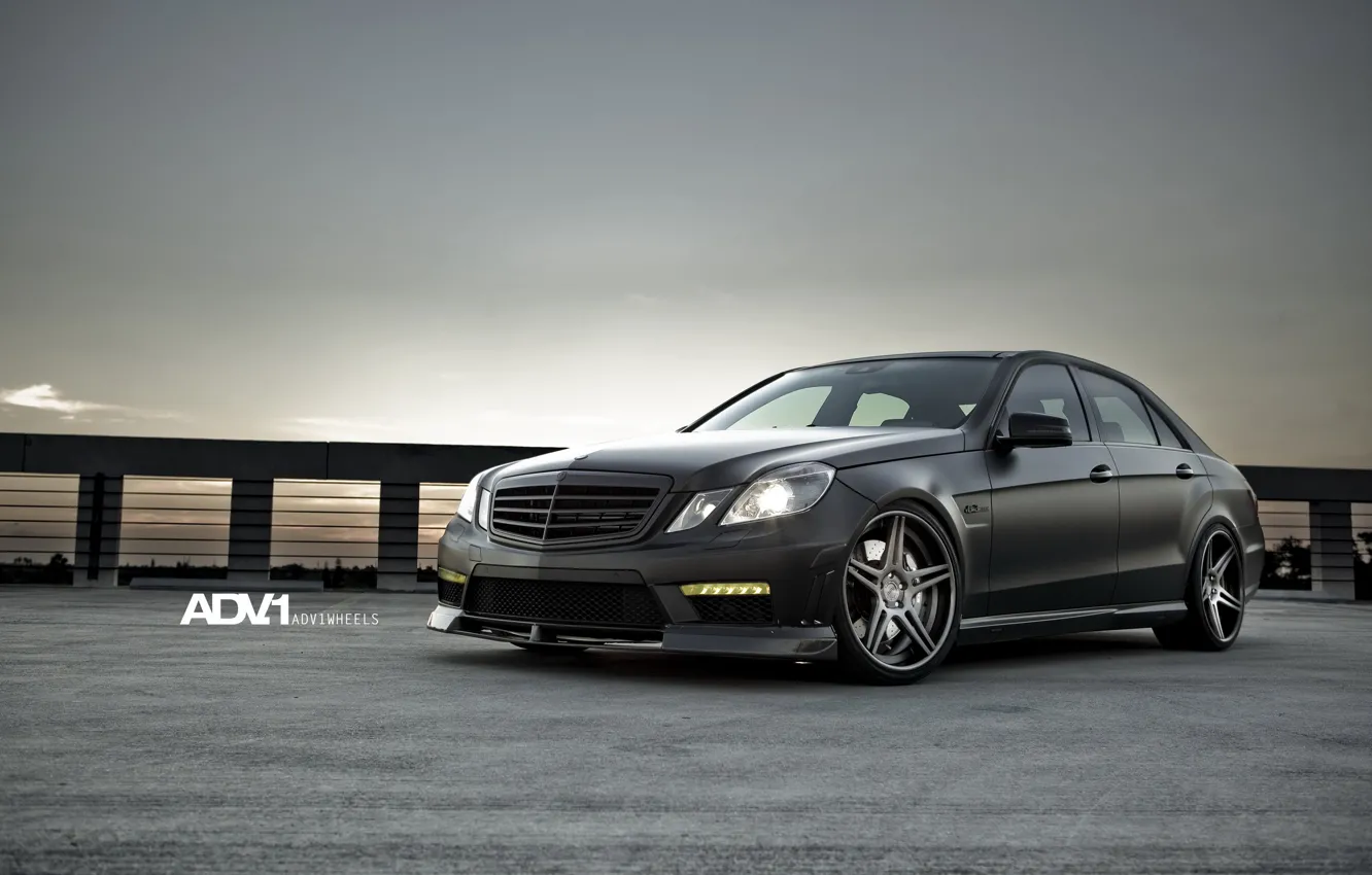 Photo wallpaper black, tuning, Matt, mercedes, Mercedes, AMG, e63